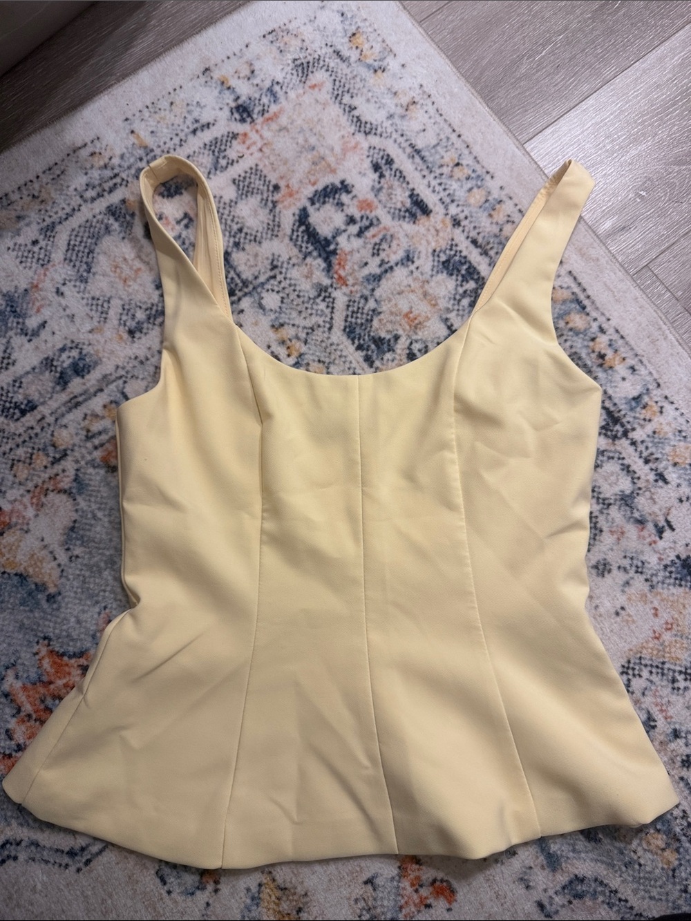Dynamite Pale Yellow Peplum Camisole XS